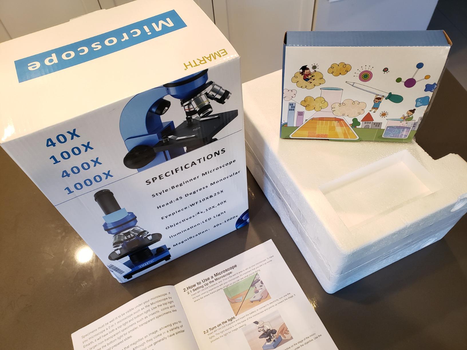 Microscope for Kids Beginners Children Student, 40X- 1000X Compound Microscopes with 52 pcs Educational Kits customer photo 1