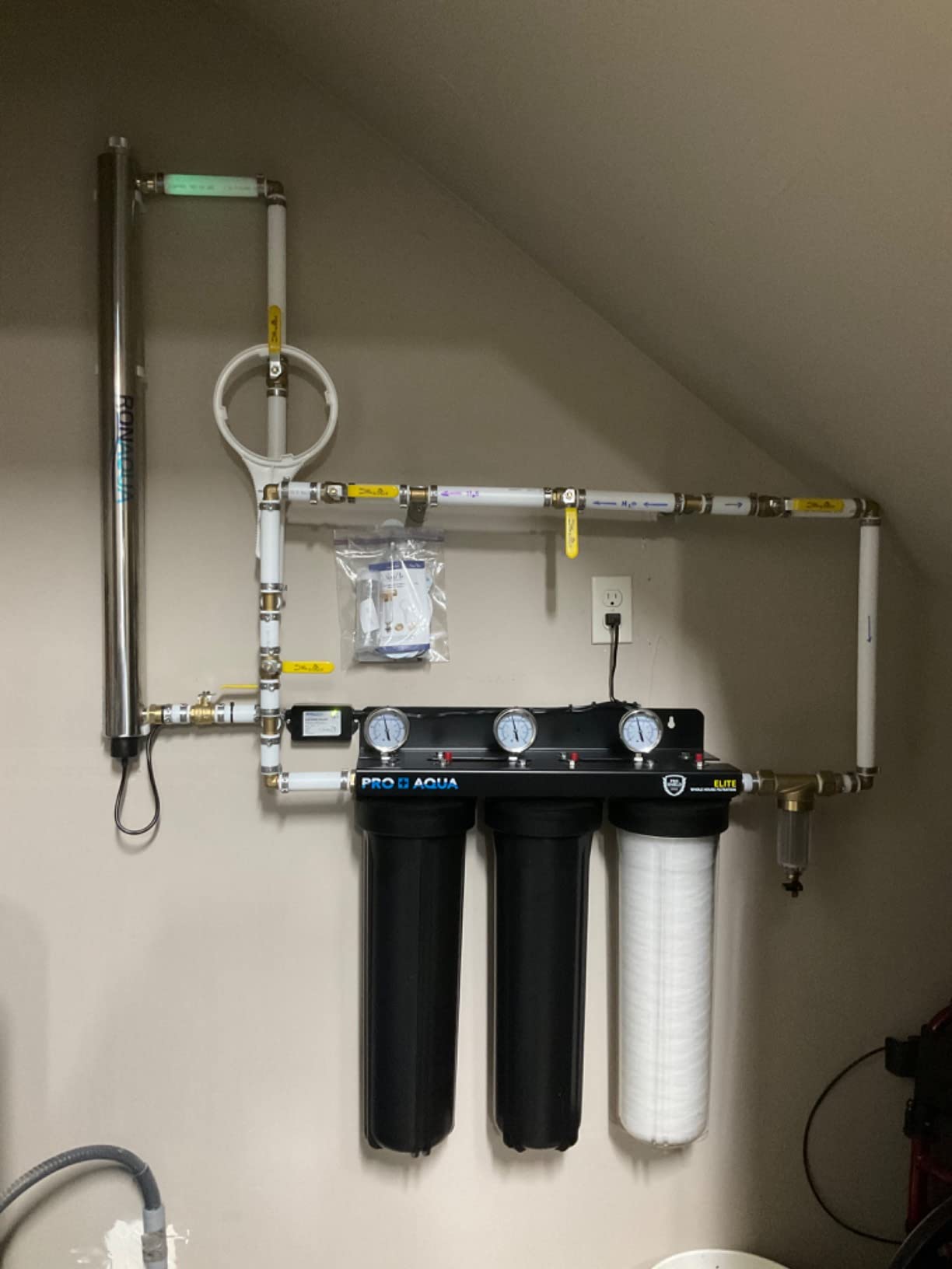 PRO+AQUA Elite Series GEN2 PRO-100-E 3-Stage Whole House Water Filtration System for City & Well Water with Pressure Gauges customer photo 2