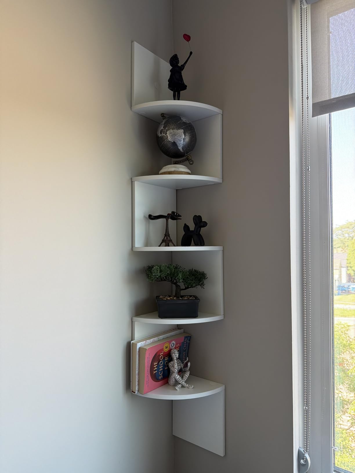 VASAGLE CUSTOS Collection - Corner Shelf Wall Mount, 5-Tier Floating Corner Bookshelf, Plant Shelf for Bedroom, Living Room, Bathroom, Home Office, Rustic Brown ULBC72BX customer photo 2