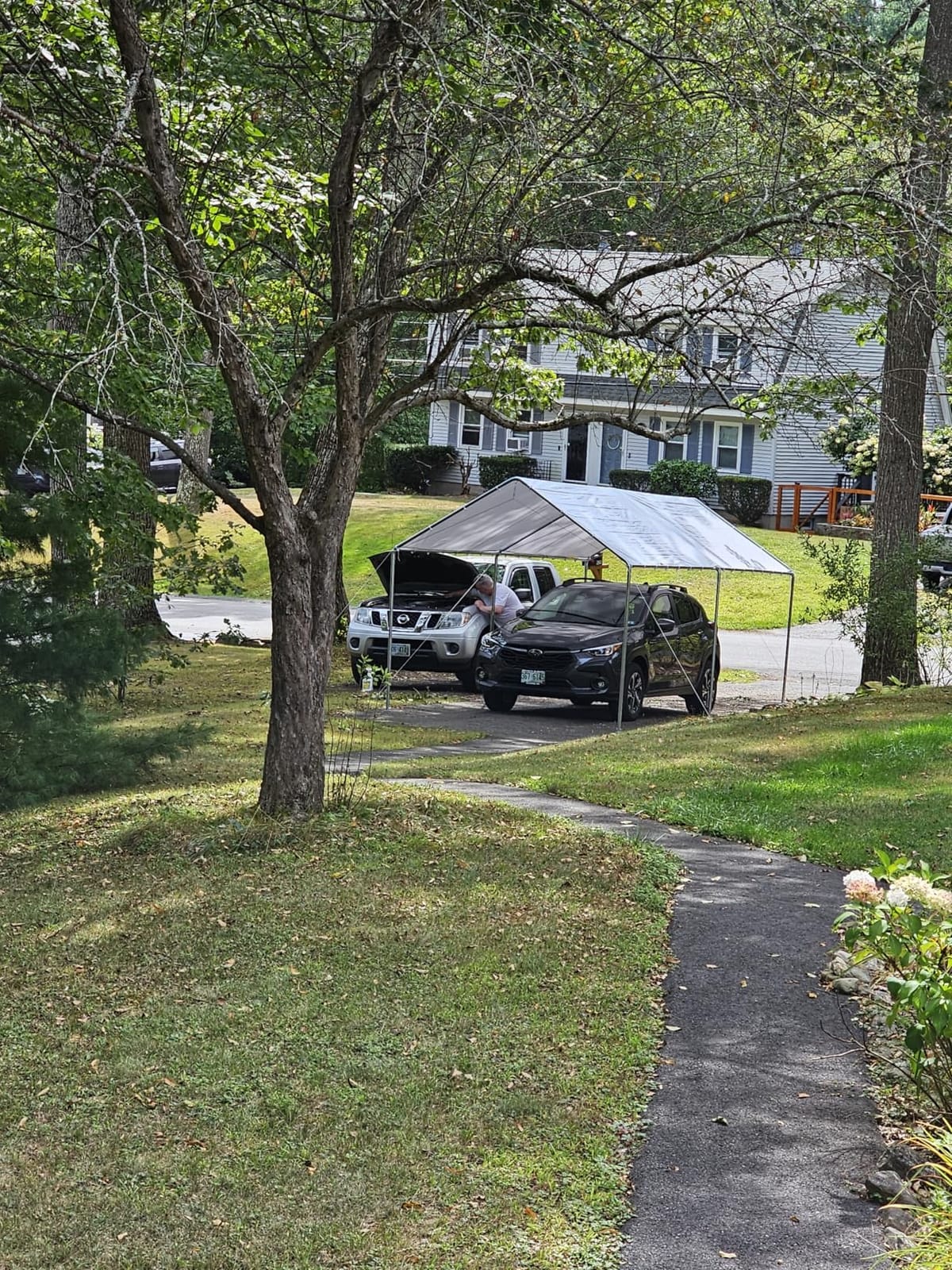 Outsunny 10'x20' Carport Outdoor Heavy Duty Galvanized Car Canopy White with Anchor Kit & 3 Reinforced Steel Cables customer photo 2