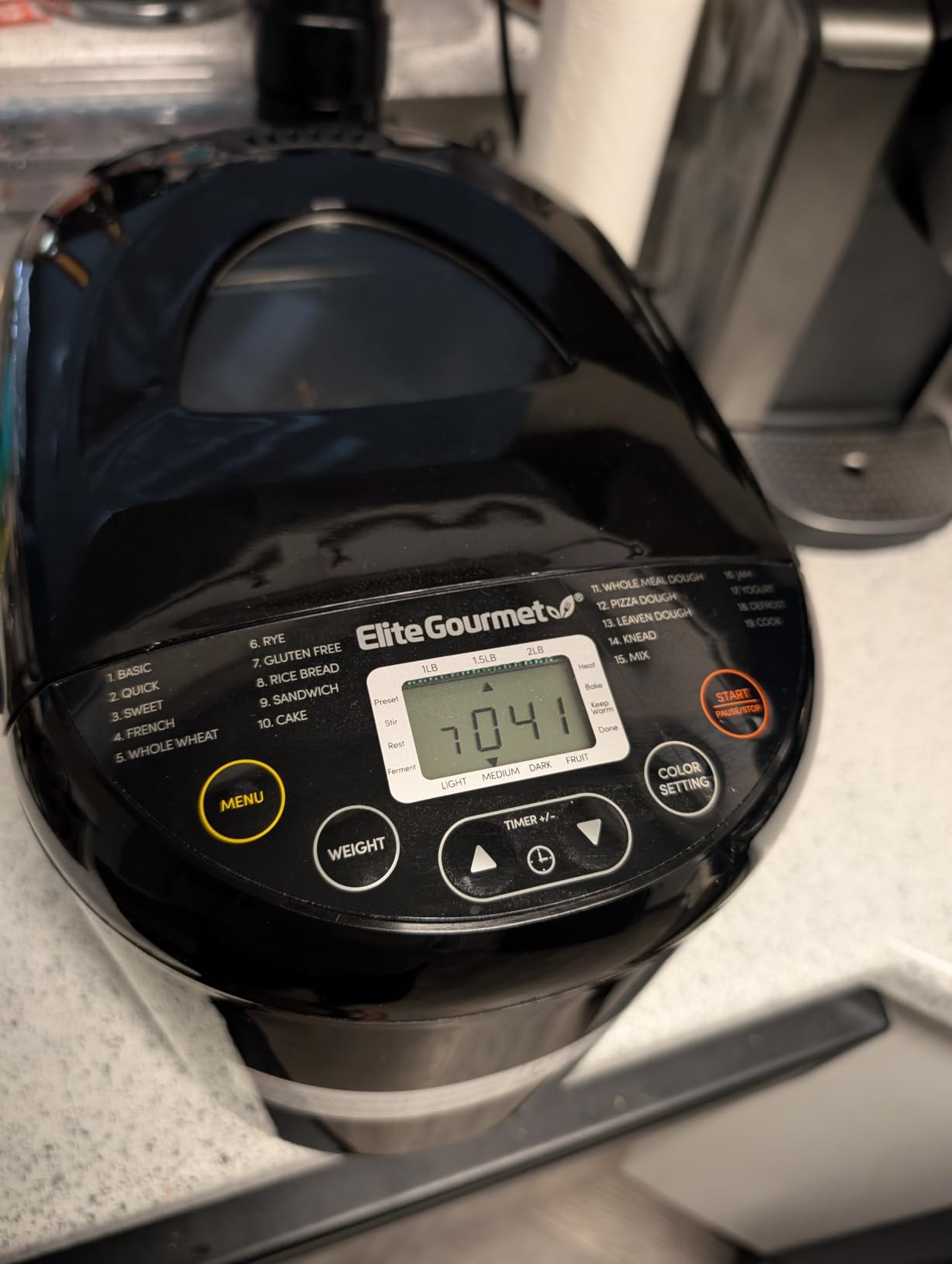 Elite Gourmet Programmable Bread Maker, 2 Lb, 3 Sizes, 19 Presets, Black | Features Gluten-Free, Dough and Jam Presets Plus a Delay Timer customer photo 2