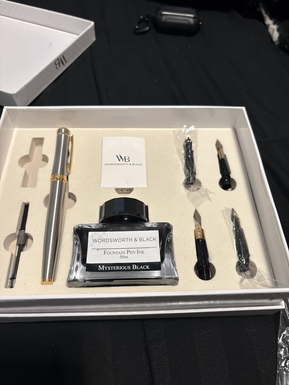 Wordsworth & Black Luxury Fountain Pen Set for Writing, 6 Nibs, Black Gold | Fountain Ink Bottle, Cartridges & Refill Converter, Refillable, Black, High End Gift for Men & Women, Journaling & Lettering customer photo 1
