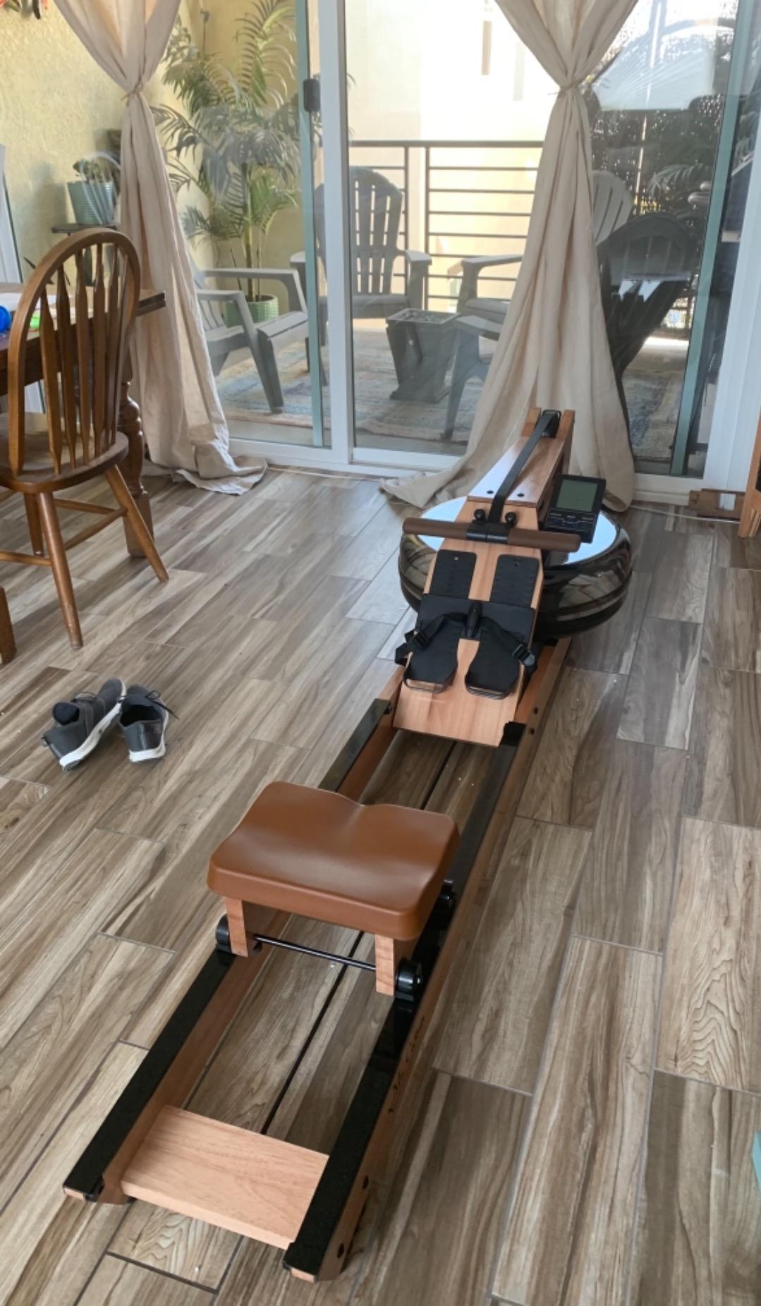 Water Rowing Machine for Home, Rower Machine 400LBS Weight Capacity with Dedicated Monitor & Comfortable Seat, Bluetooth APP customer photo 1