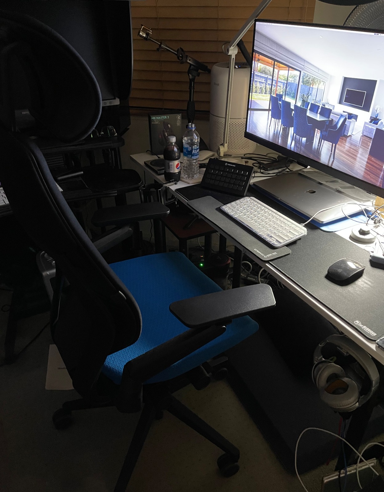 Steelcase Gesture Office Chair with Head Rest - Ergonomic Work Chair with Wheels for Hard Flooring - Comfortable Office Chair - Intuitive-to-Adjust Chairs for Desk - 360-Degree Arms - Licorice Fabric customer photo 1