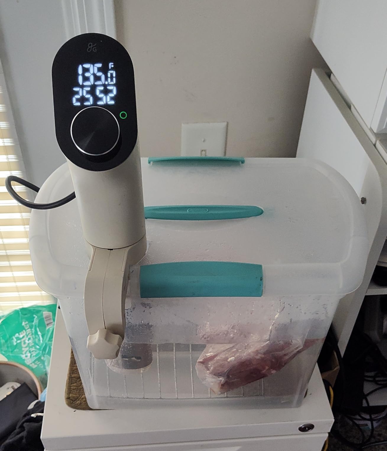Greater Goods Sous Vide Cooker, 1100W, No App or WiFi Needed (Onyx Black) | Quiet Brushless Immersion Circulator, Stainless Steel Cover, Precision Dial Control, Calibration & Steady Temps for 15L Baths customer photo 2