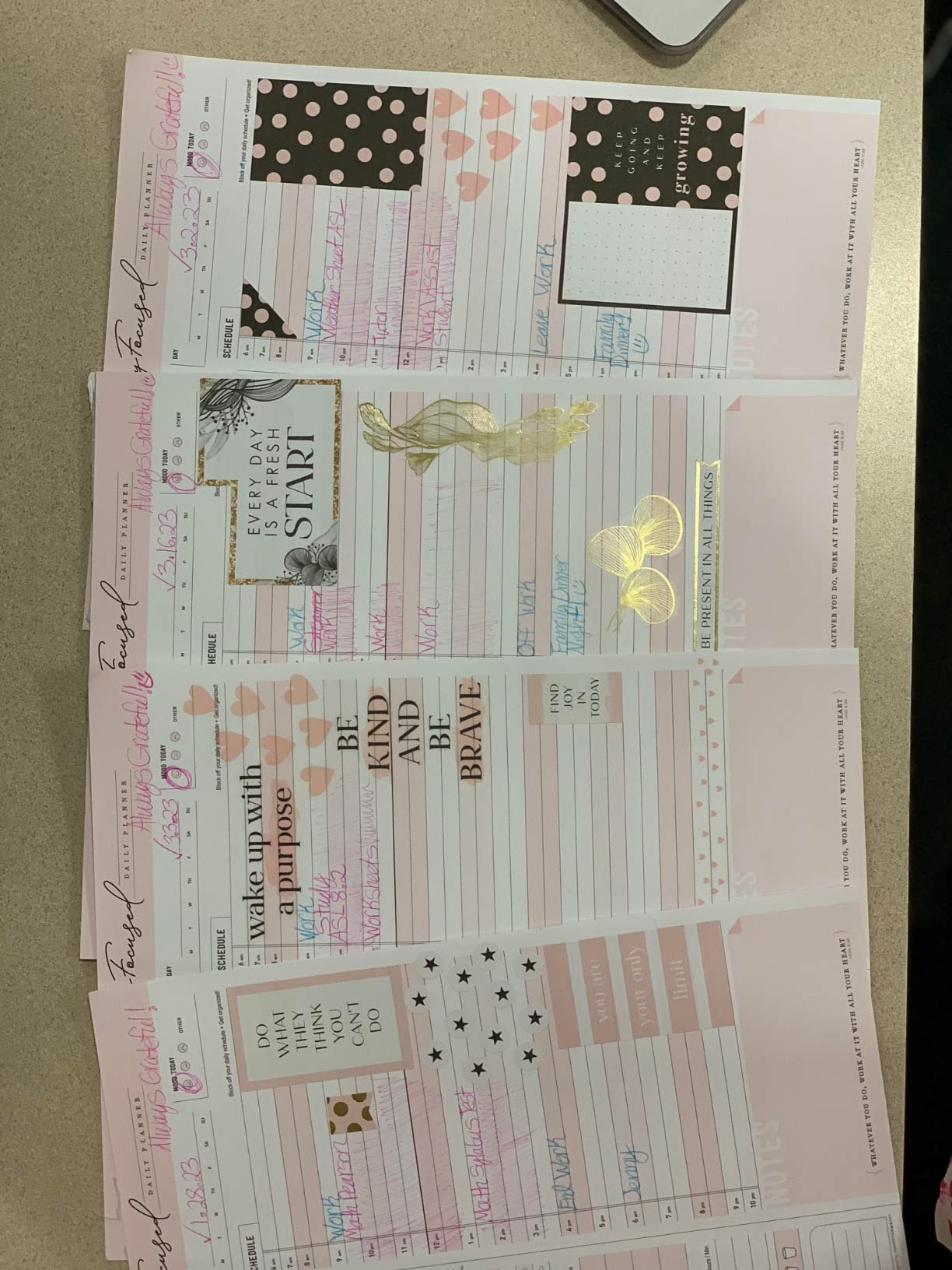 Daily Notepad Planner To Do Schedule - Stay Focused 50 Tear off Premium Made USA (Rose Pink) customer photo 1