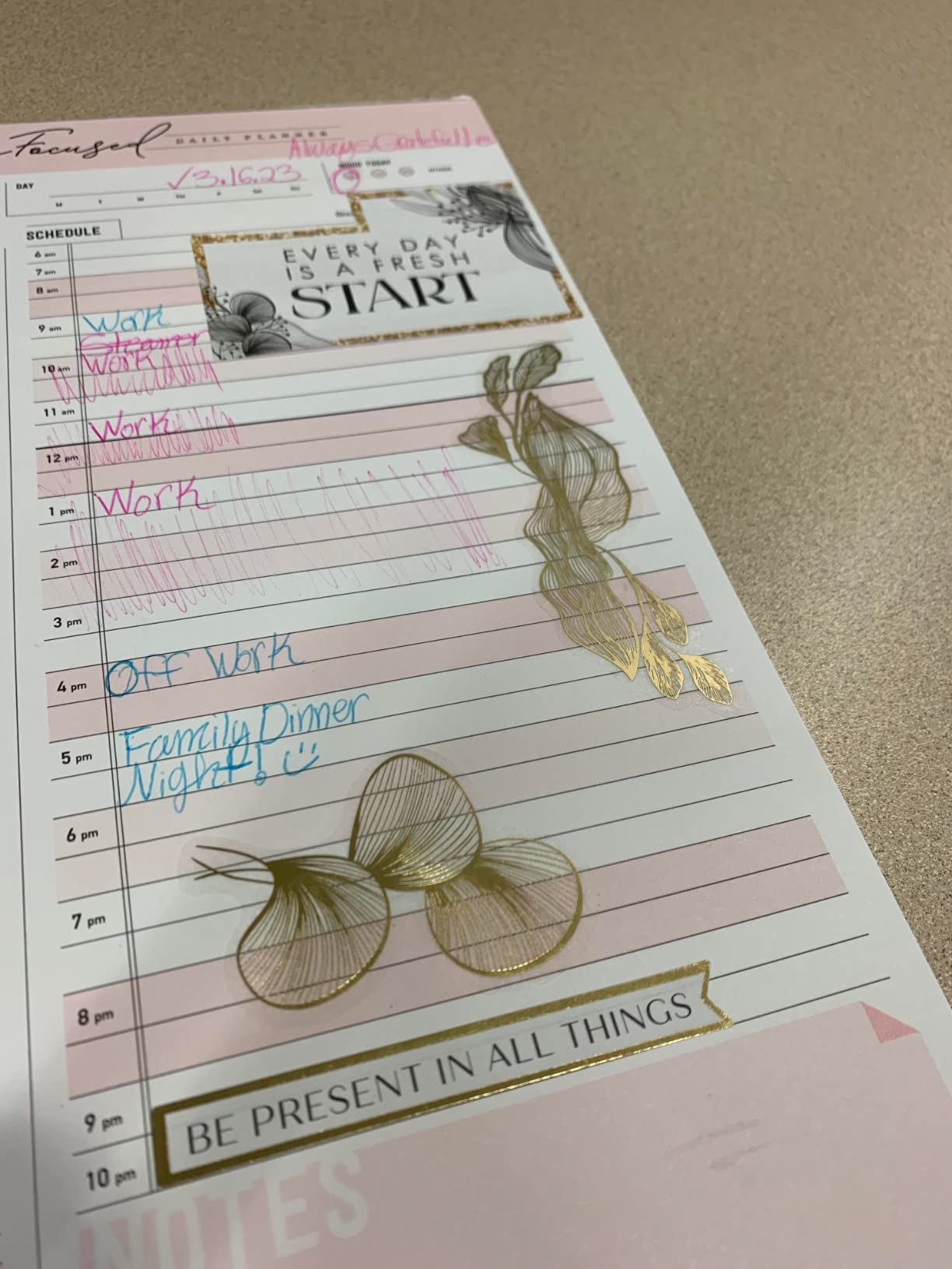 Daily Notepad Planner To Do Schedule - Stay Focused 50 Tear off Premium Made USA (Rose Pink) customer photo 2