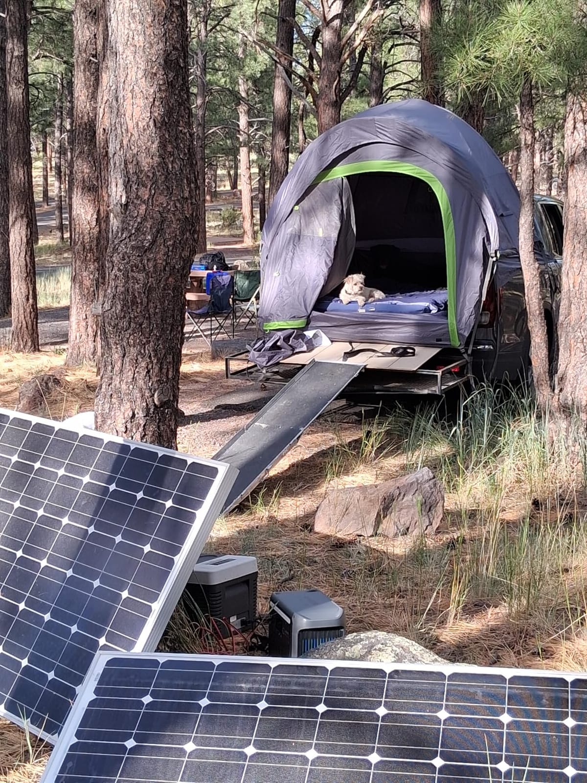JOYTUTUS Pickup Truck Tent 2.0, Waterproof PU2000mm Double Layer for 2 Person, Portable Truck Bed Tent with Rainfly, 5.5'-5.8' Camping Preferred - Green customer photo 1