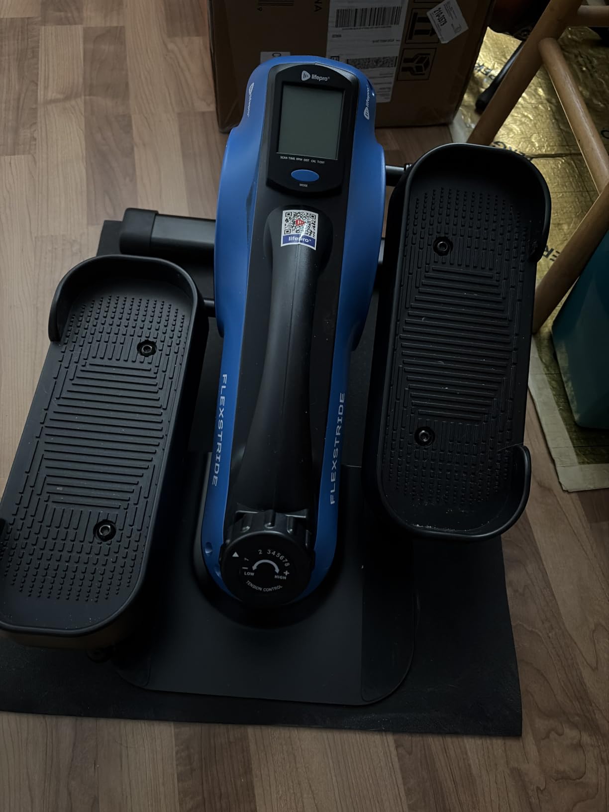 Lifepro Flexstride Under Desk Elliptical with Red Light Therapy Option | 8 resistance levels, forward/reverse motion, Bluetooth LCD tracker. Non-slip pedals for home office & resistance band customer photo 1