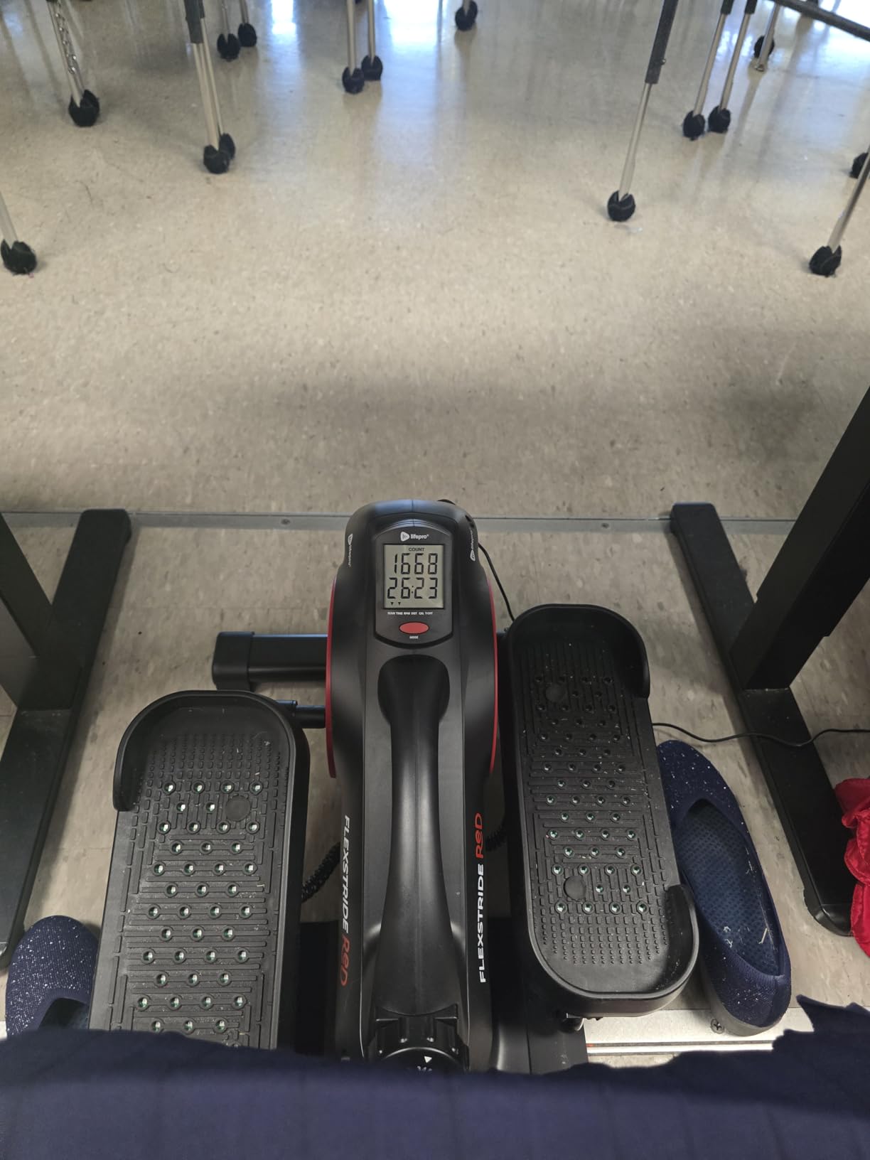 Lifepro Flexstride Under Desk Elliptical with Red Light Therapy Option | 8 resistance levels, forward/reverse motion, Bluetooth LCD tracker. Non-slip pedals for home office & resistance band customer photo 2