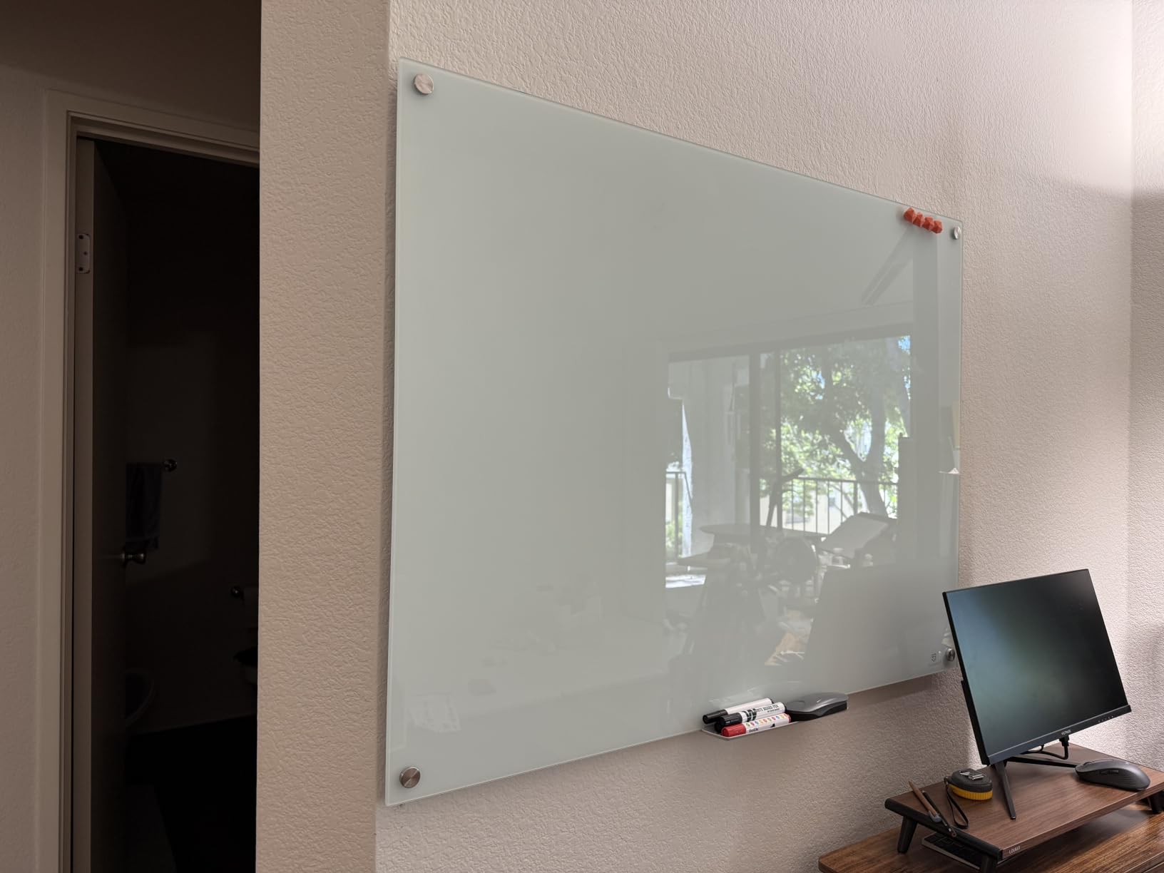 Glass Dry-Erase Board - 36 x 24 Inches Wall Mounted Whiteboard with Magnetism, Frameless Glass White Board for Office, Home & School customer photo 2