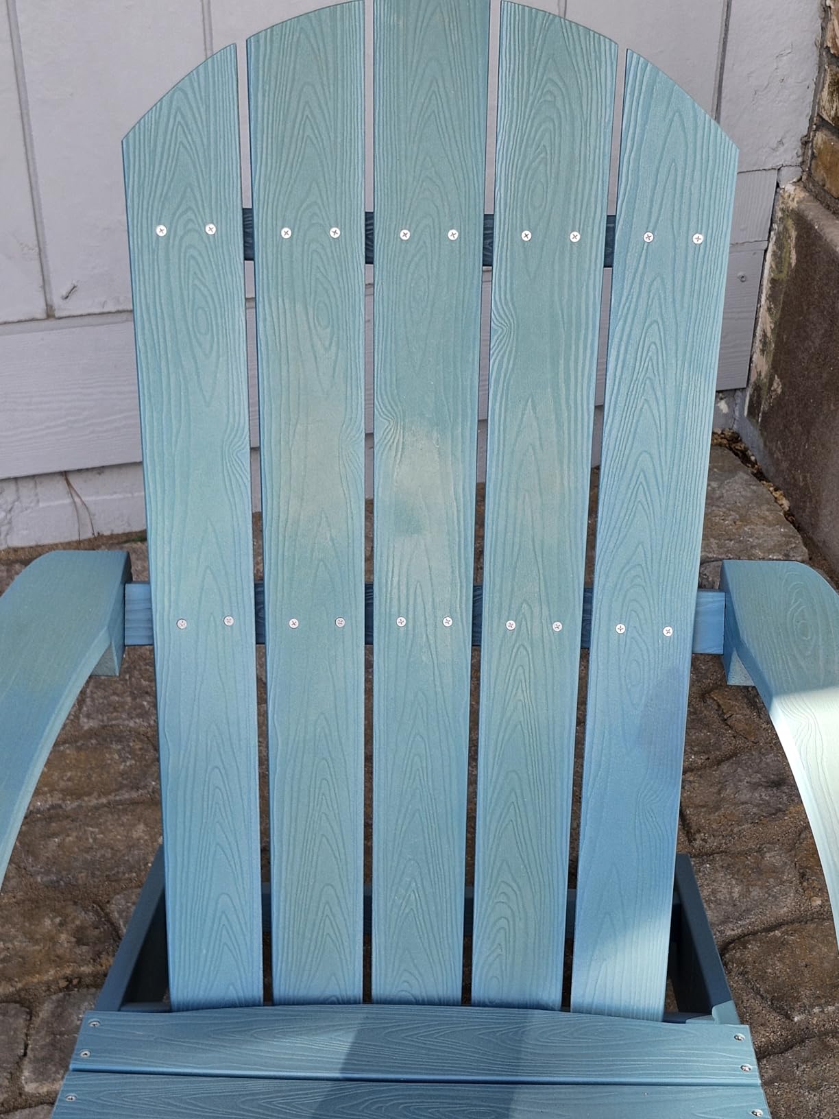 YEFU Adirondack Chair with Cup Holder, All-Weather Outdoor Chair, Blue | HIPS Plastic Fire Pit Chair with Wood Texture, Weather Resistant Lawn Chair for Outside Patio Garden Porch Deck Backyard customer photo 1