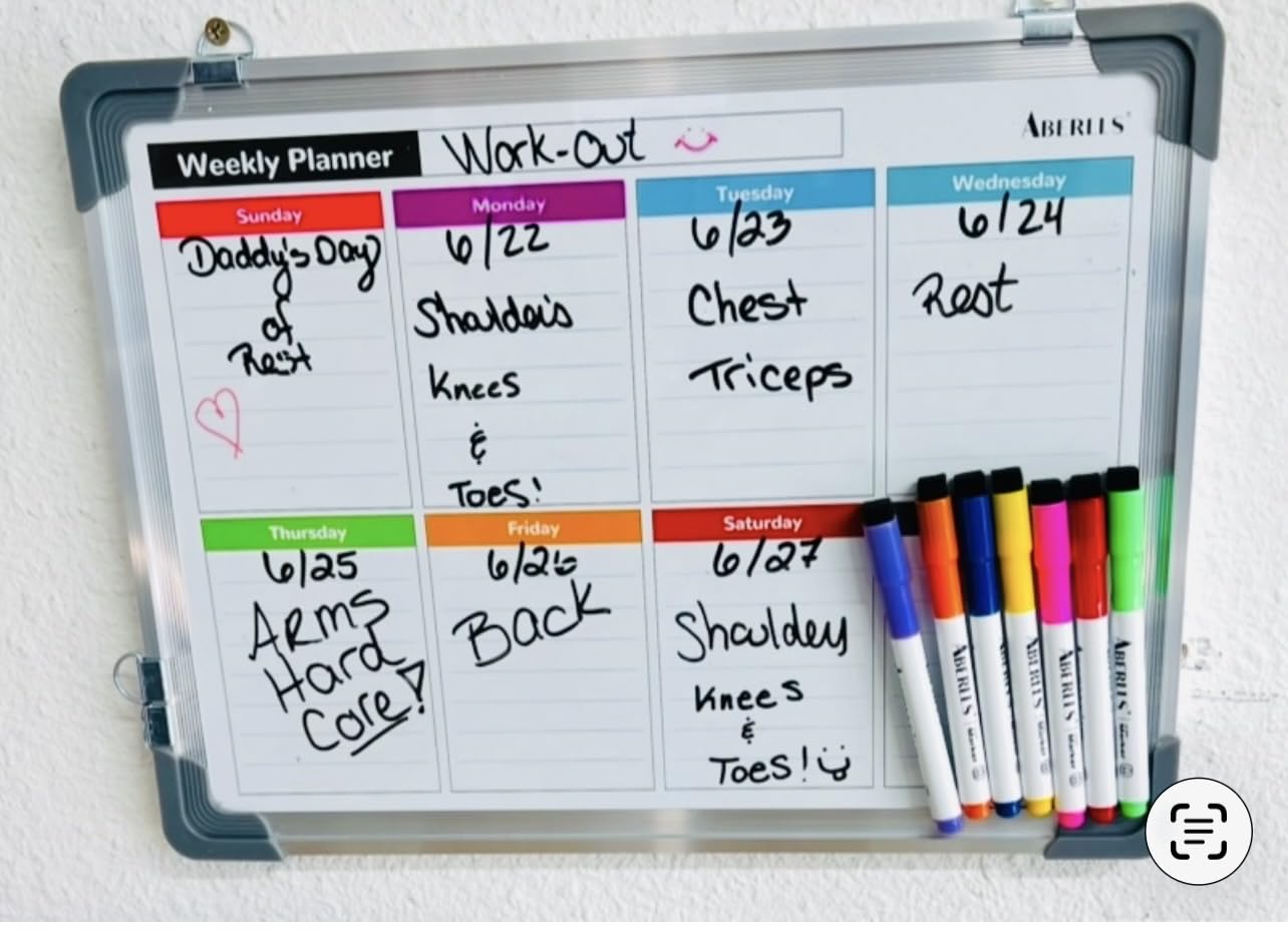 Weekly Calendar Whiteboard for Wall, 16x12 Inches Dry Erase Board, Small Magnetic White Board, Double-Sided Hanging Board for Office School Home Kitchen, Portable Board for Drawing Planning To Do List customer photo 1