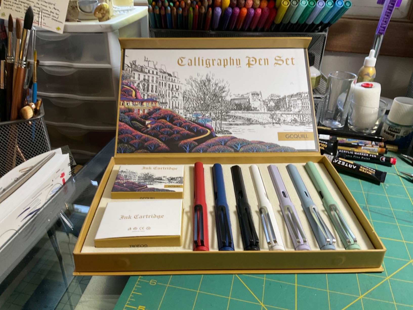 Calligraphy Fountain Pen Set - 7 with Different Nibs and 40 Ink Cartridges for Beginners - MU-09 customer photo 1