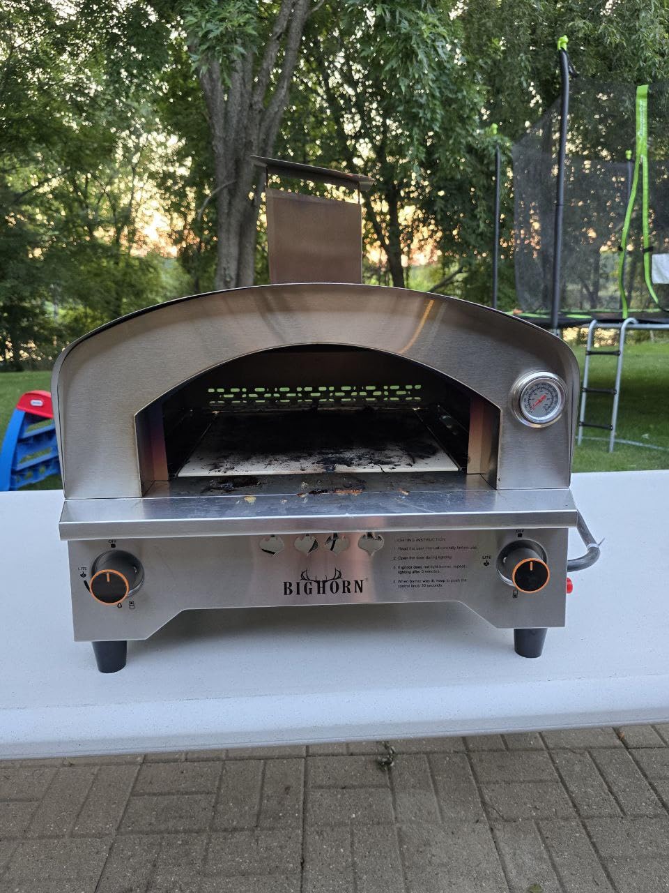 BIG HORN Gas Pizza Oven, Portable Propane Pizza Oven with 15 inch Pizza Stone, Stainless Steel Pizza Maker for Outdoor Cooking customer photo 2