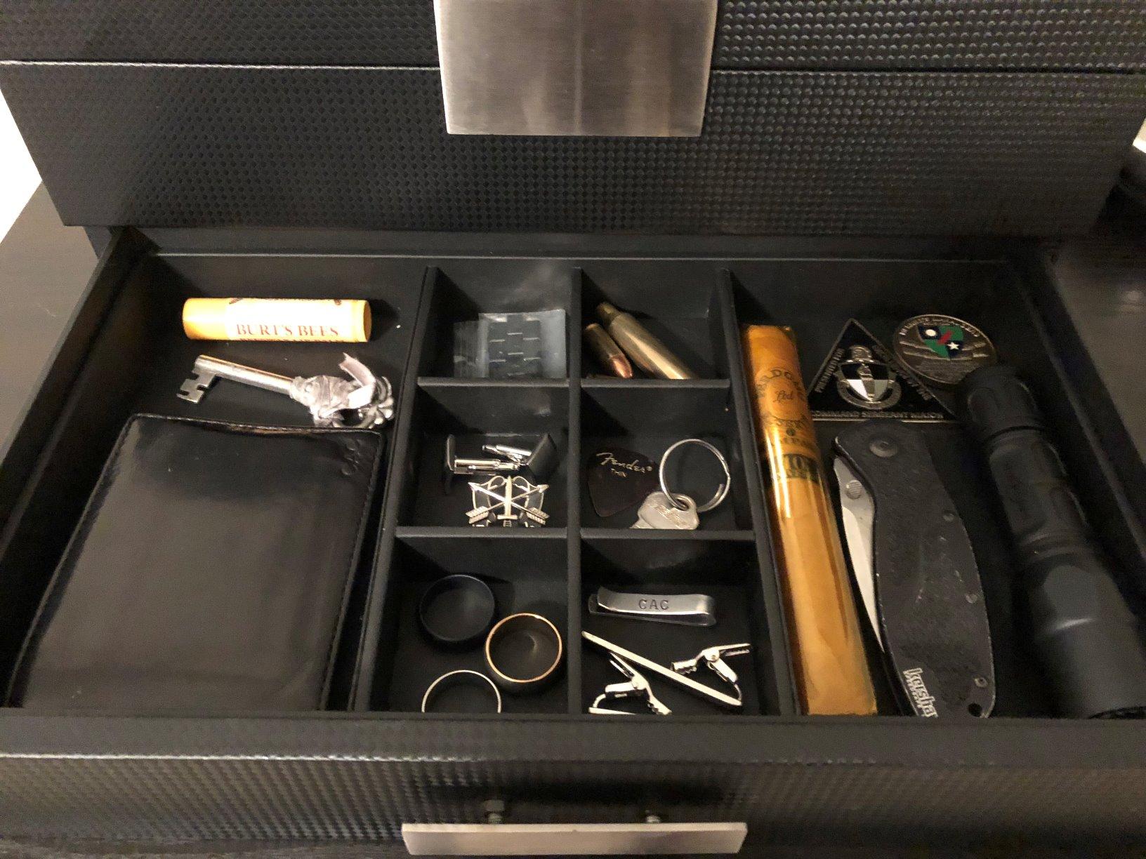 Glenor Co Watch Box with Valet Drawer for Men - 24 Slot Luxury Watch Case Display Organizer, Carbon Fiber Design - Metal Buckle customer photo 1