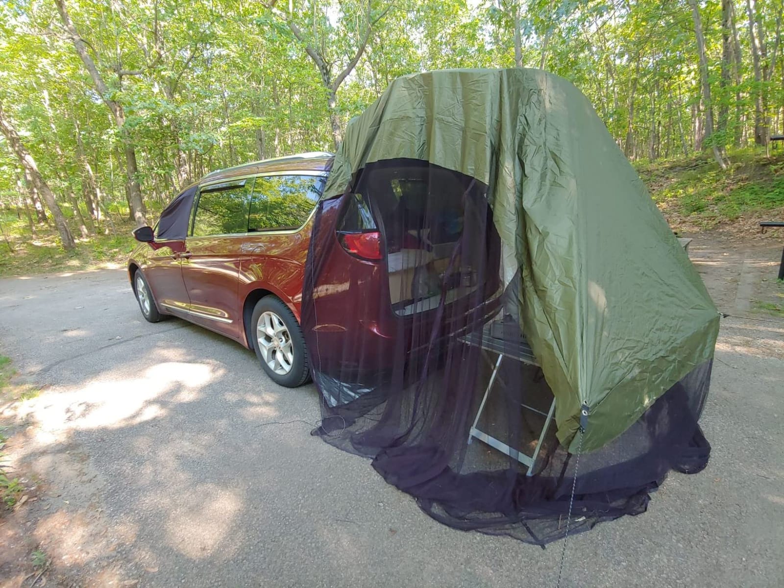 G4Free Car Awning Sun Shelter with Mosquito Net, Portable SUV Tent Tailgate Shade Car Canopy for Outdoor Camping Travel, Blue customer photo 2