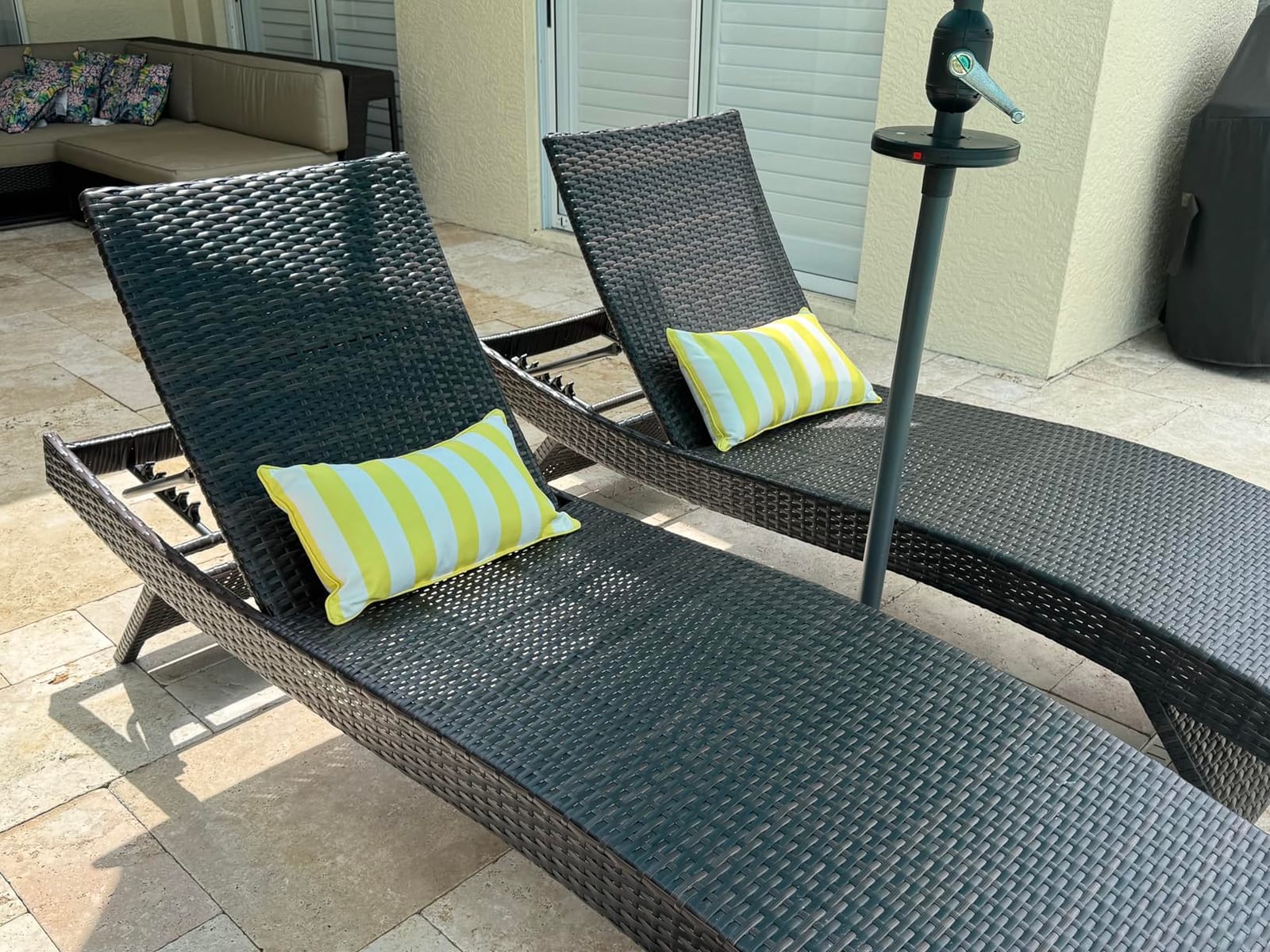 79'' Long Reclining Chaise Lounge Set (Set of 2), Outdoor Wicker Reclining Lounge Chair Patio Rattan Double Chaise Lounge Lawn Sunbathing Chairs Beach Pool Backrest Recliners customer photo 2