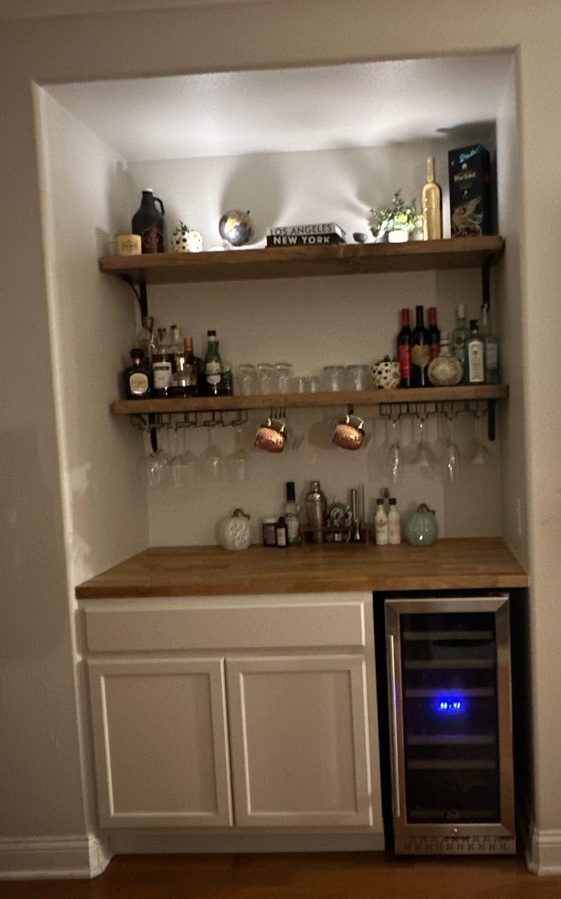 Tylza 24 Inch Wine Fridge, 54 Bottles Wine Refrigerator, Under Counter or Freestanding, 40-65°F, Lock, Double Layer Tempered Glass Door, Wine Cooler Refrigerator with Adjustable Wooden Shelves customer photo 2