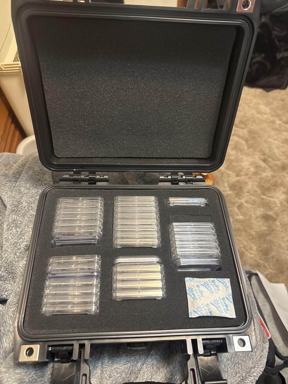 CASEMATIX Graded Coin Case Compatible with 40+ PCGS or NGC Coin Slabs, Waterproof Coin Storage Box with Customizable Foam Interior customer photo 1