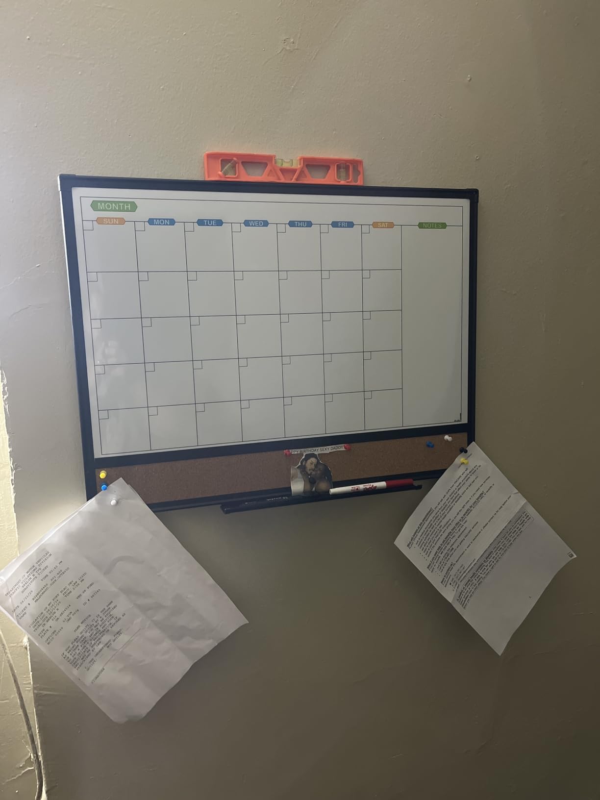 Magnetic Dry Erase Calendar Whiteboard, 24