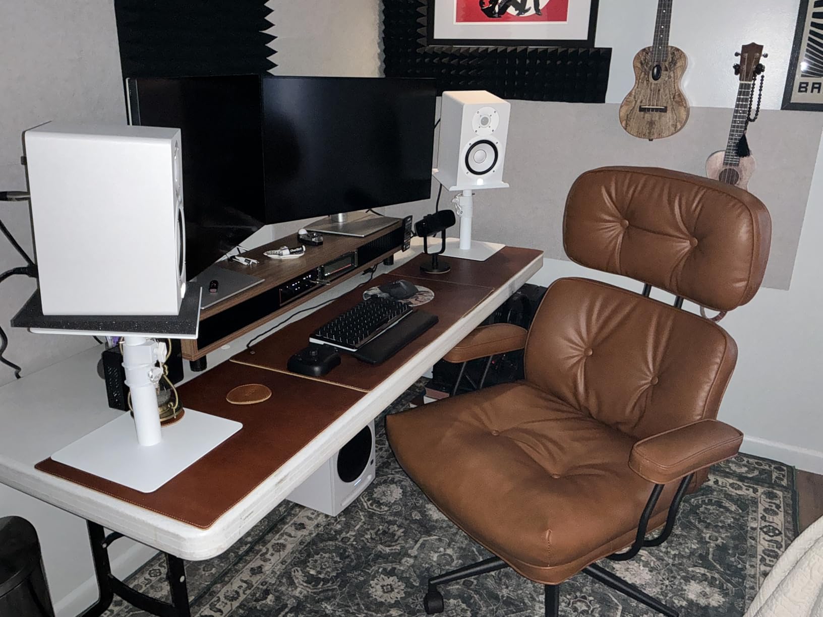 Leather Desk Pad Set Real Leather Desk Mat Thick (3mm) Double Layer (32x16) Cover Blotter Desk Protector Large Computer Mat for Keyboard Mouse Pad Table Laptop Mat Office Accessories Antique customer photo 2