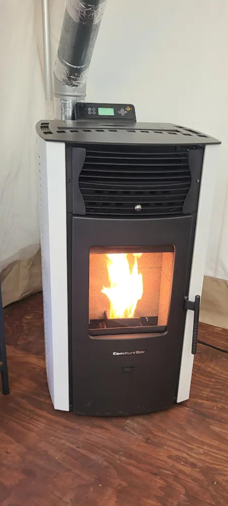 HP50S Small Wood Pellet Stove Compact Heats 2,200 ft² 47 lb Hopper Arctic White customer photo 2