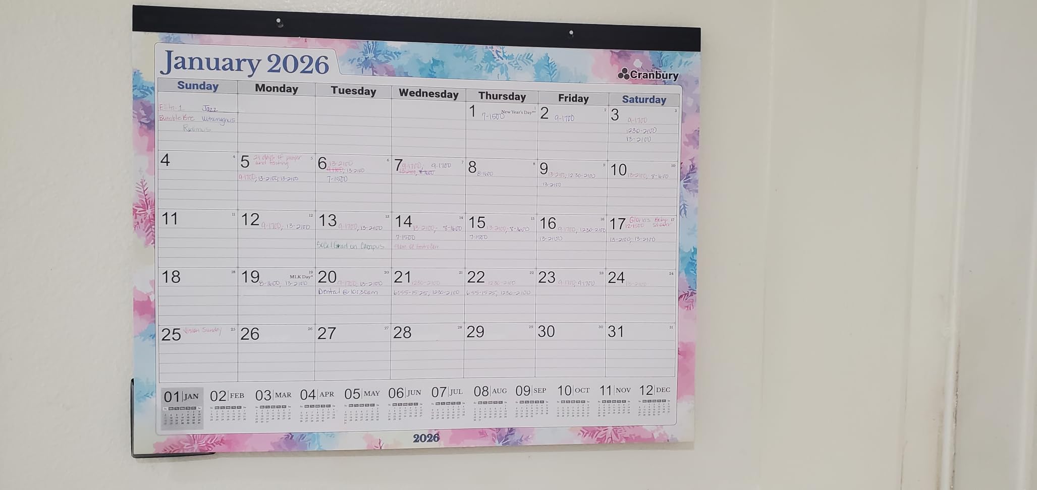 CRANBURY 2026-2027 Desk Calendar 22x17, 18-Month Wall Planner | Large 22x17 monthly calendar with spacious writing blocks keeps schedules, deadlines, and events organized. customer photo 2