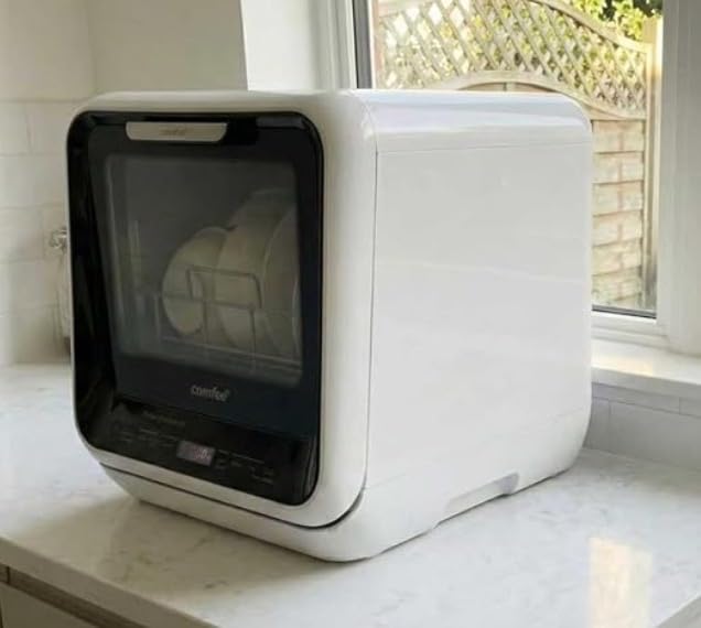 COMFEE' Portable Mini Dishwasher Countertop with 1.32Gal Built-in Water Tank, No Hookup Needed, 6 Programs, 360° Dual Spray, 162℉ High-Temp & Air-Dry Function customer photo 2