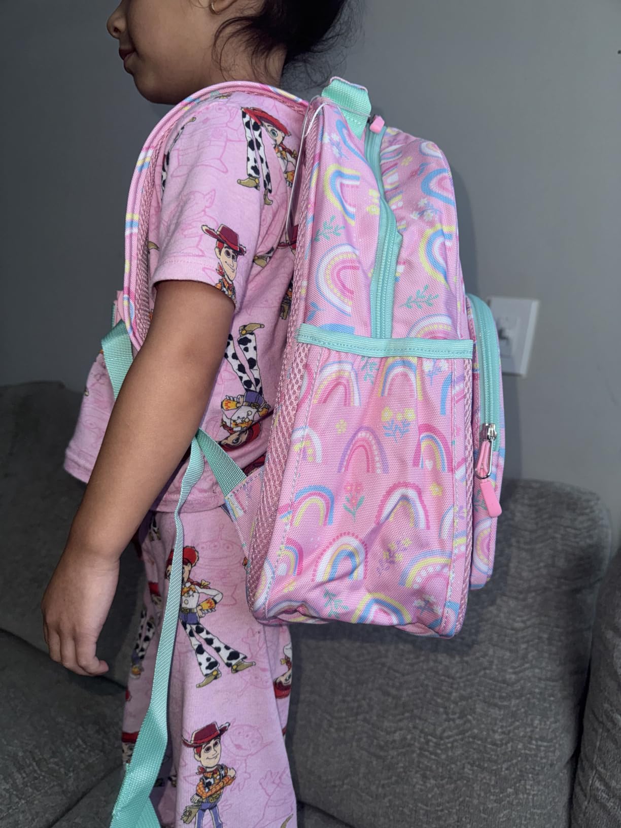 mibasies Girls Backpack 5-8: Lightweight Kids Backpacks for Girls - Girl Bookbag for Elementary School - Rainbow Pink customer photo 1