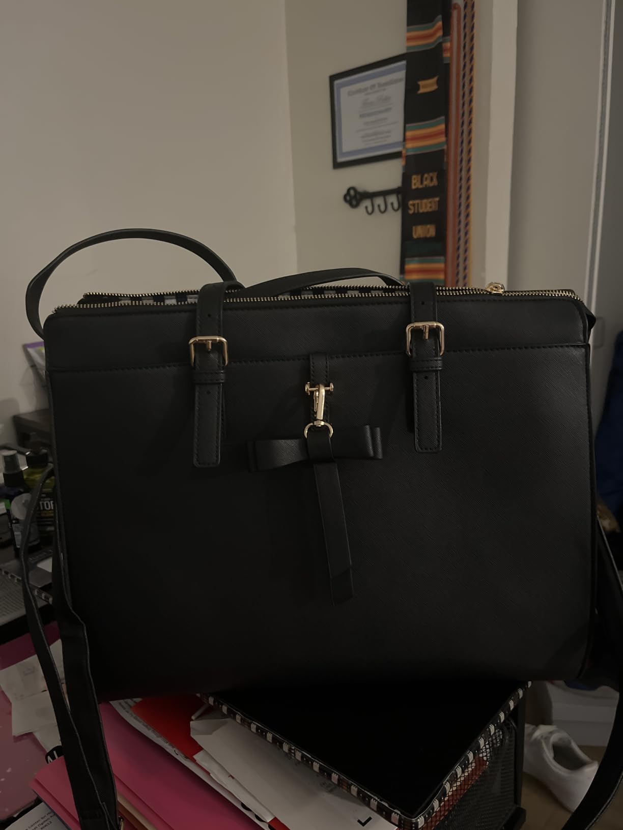 Keyli 4pc Sets Laptop Bag for Women Large Leather Laptop Briefcase with USB Charging Port Computer Shoulder tote Bags Purse customer photo 1