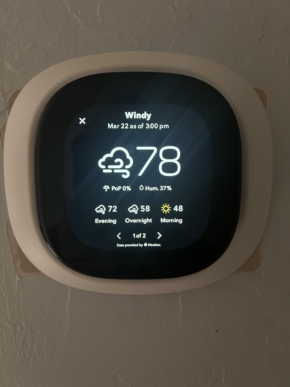ecobee Smart Thermostat Premium - WiFi, Siri & Alexa Built-In, Smart Sensor | Air Quality Monitor. Works with Alexa, Siri and Google Home. Live view from your ecobee Doorbell. Energy Saving thermostat customer photo 2
