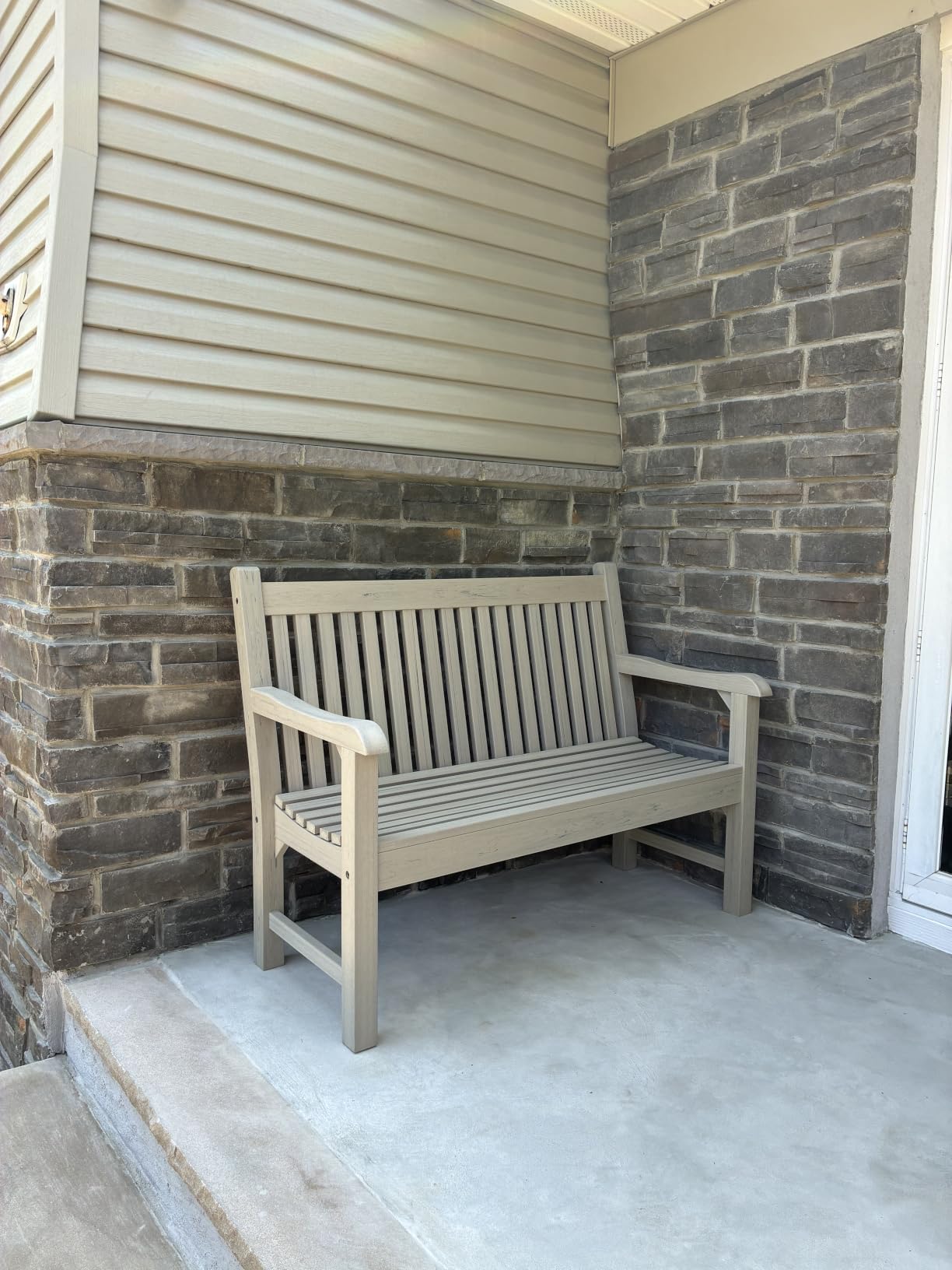 Psilvam 2-Person Outdoor Bench with 700 Lbs Weight Capacity, Teak customer photo 1
