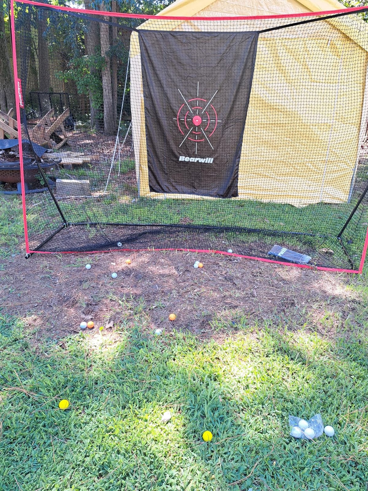 Golf Net,10x7ft Heavy Duty Golf Practice Nets with Mat for Indoor Outdoor | Golf Hitting Nets with Target Cloth,7 Tees,6 Balls for Backyard Driving Chipping Training customer photo 1