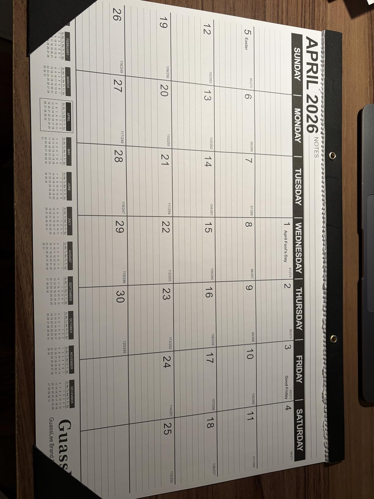 GuassLee Desk Calendar 2026-2027 - 19 Months Academic Calendar 17