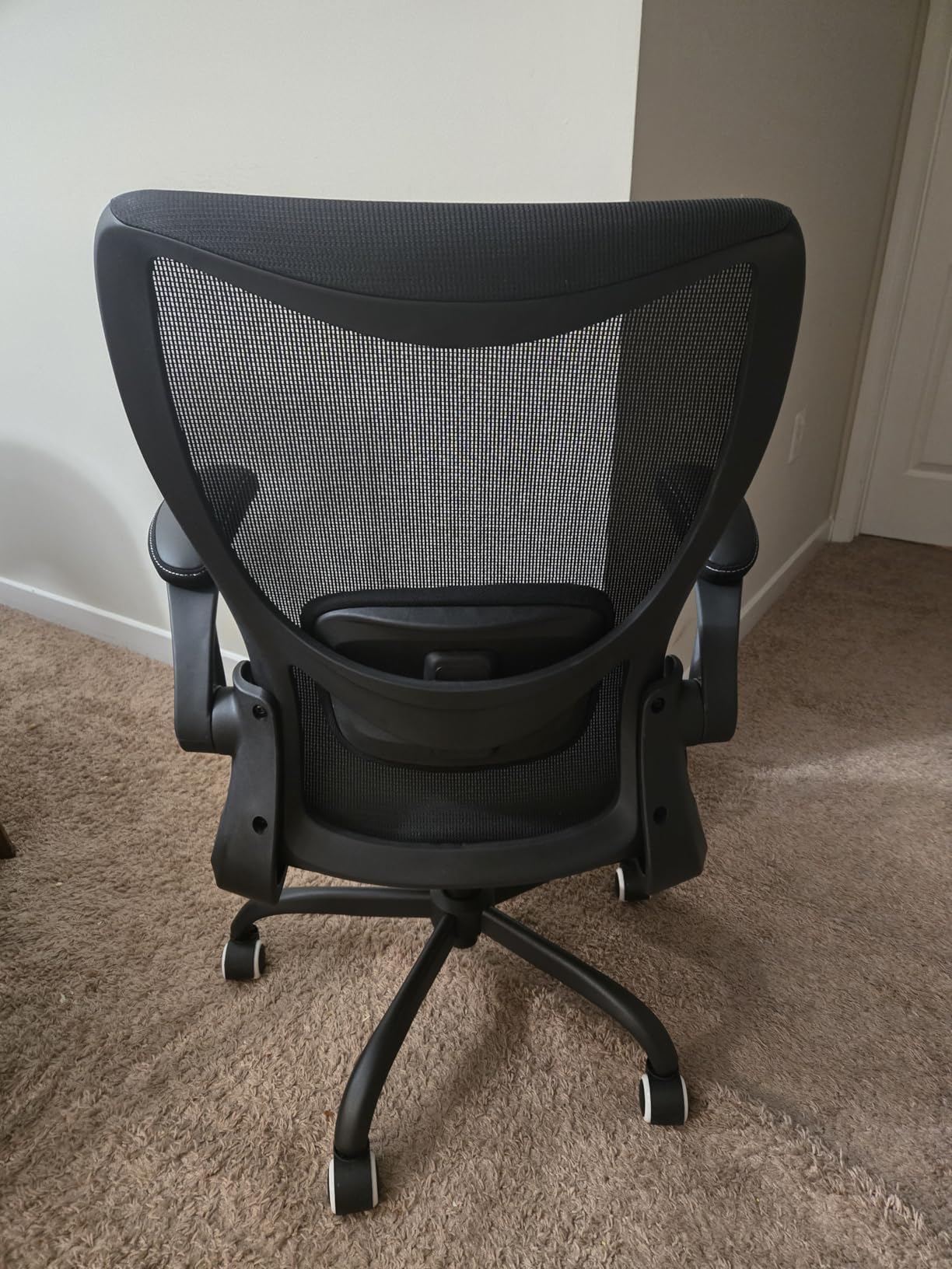 Office Chair, Ergonomic Desk Chair with Adjustable Lumbar Support and Flip up Armrest, Breathable Mesh Computer Chair for Home Office, Black customer photo 1