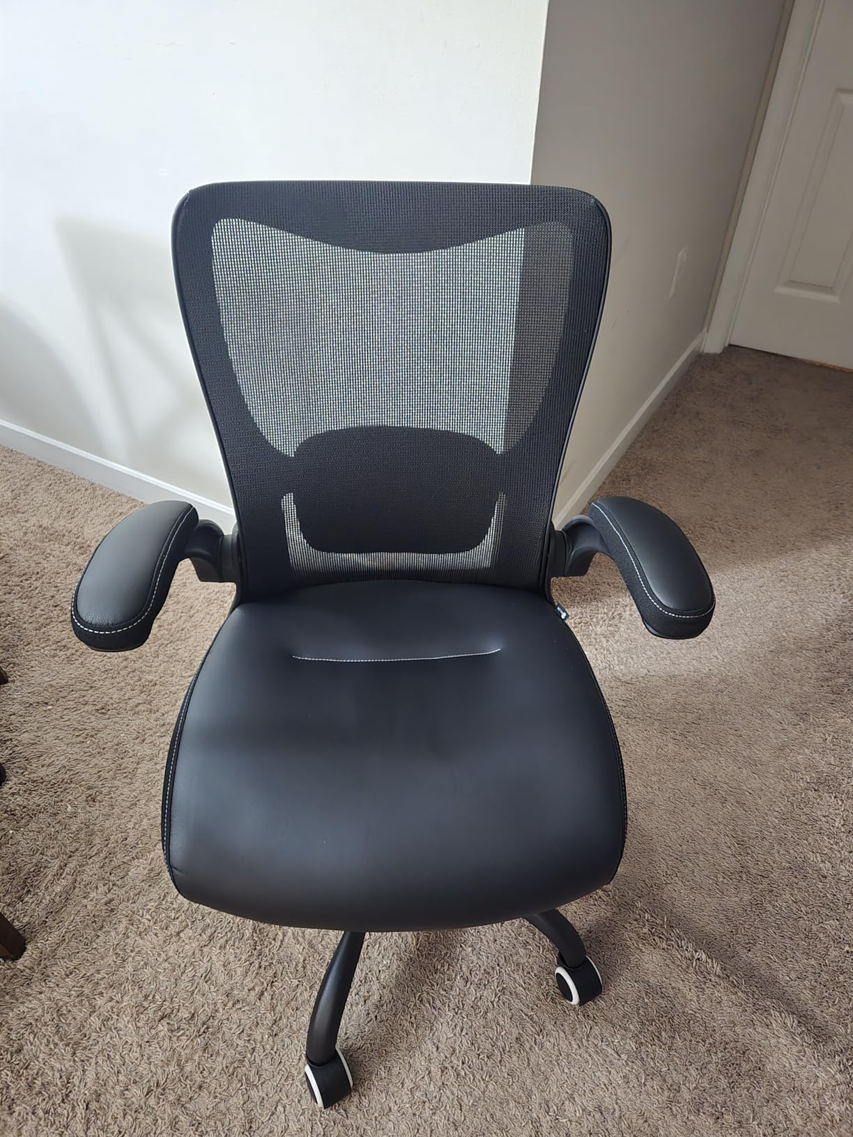 Office Chair, Ergonomic Desk Chair with Adjustable Lumbar Support and Flip up Armrest, Breathable Mesh Computer Chair for Home Office, Black customer photo 2