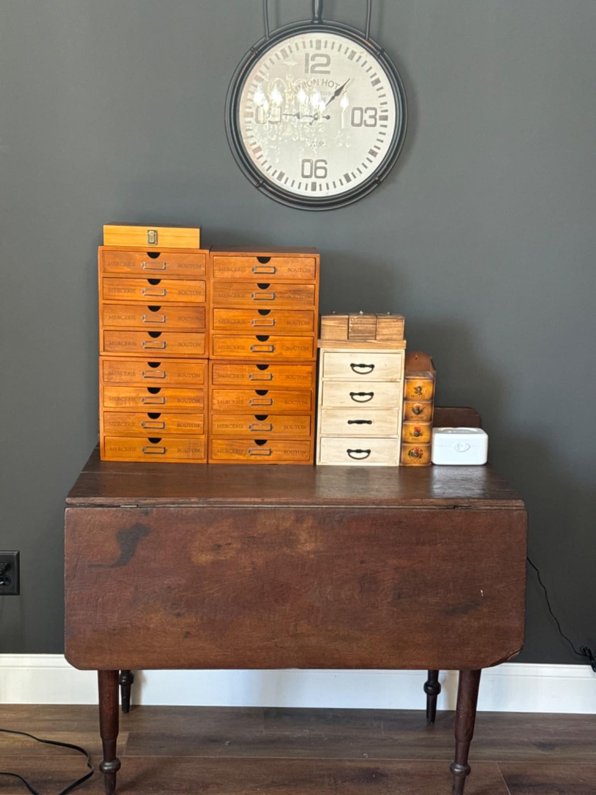 Stackable Apothecary Cabinet, 16 Drawer Wooden Storage | Vintage Card Catalog Style Organizer for Coins, Trading Cards, Crafts & DMC Floss customer photo 2