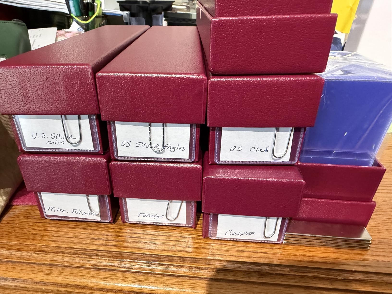 Teling 8 Pcs Coin Storage Box 2x2inch Flip Holders Box Coin Collectors Supplies Holders for Cents Collection Cardboard (9 x 2 x 2 Inches, Black) customer photo 1