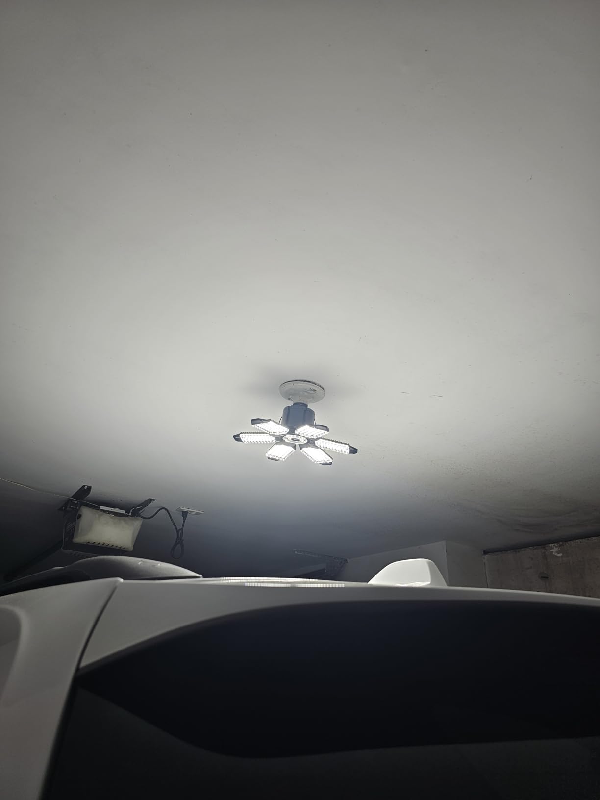 Garage Lights - 32000LM LED Garage Ceiling Lights 6500K Daylight | Super Brighter LED Shop Light w/ 6 Deformable Panels Screw in E26/E27 Light Bulb for Workshop Storage Warehouse Attic - 2Pack customer photo 1