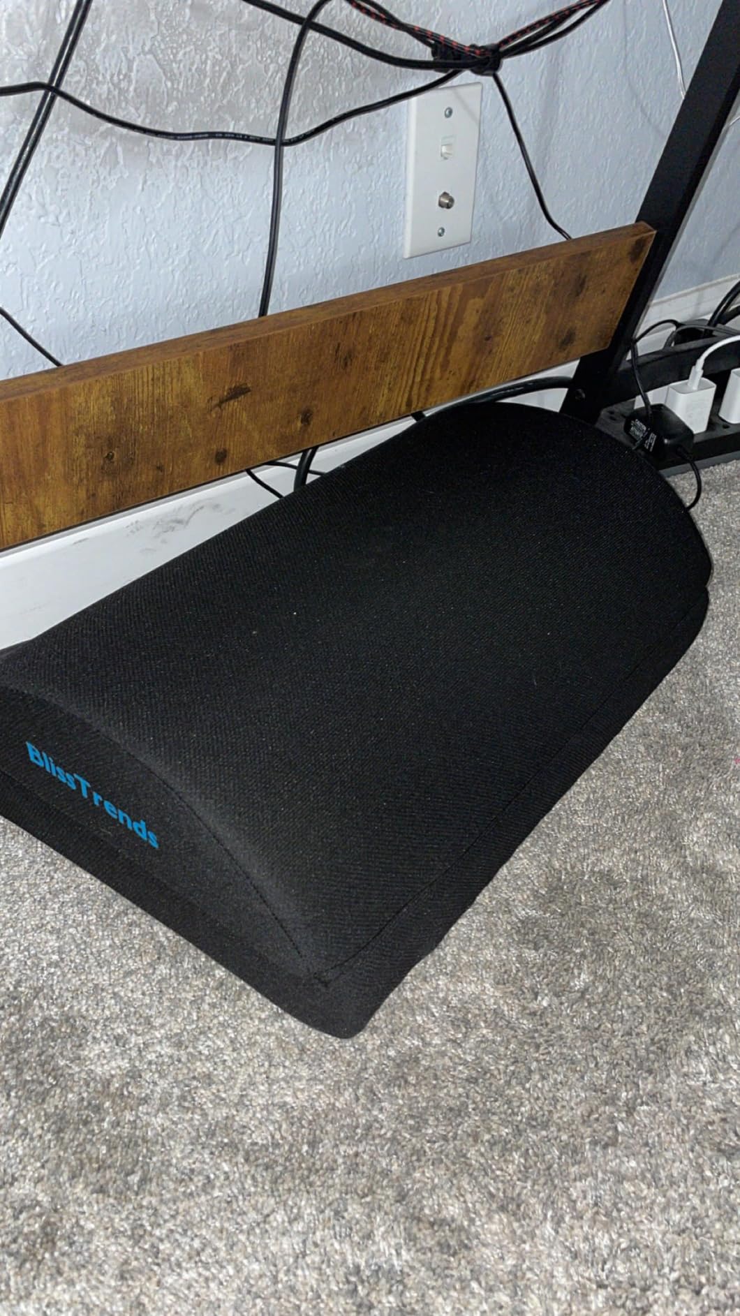 BlissTrends Foot Rest for Under Desk at Work-Versatile Foot Stool with Washable Cover-Comfortable Footrest with 2 Adjustable Heights for Car,Home and Office to Relieve Back,Lumbar,Knee Pain-Black customer photo 2