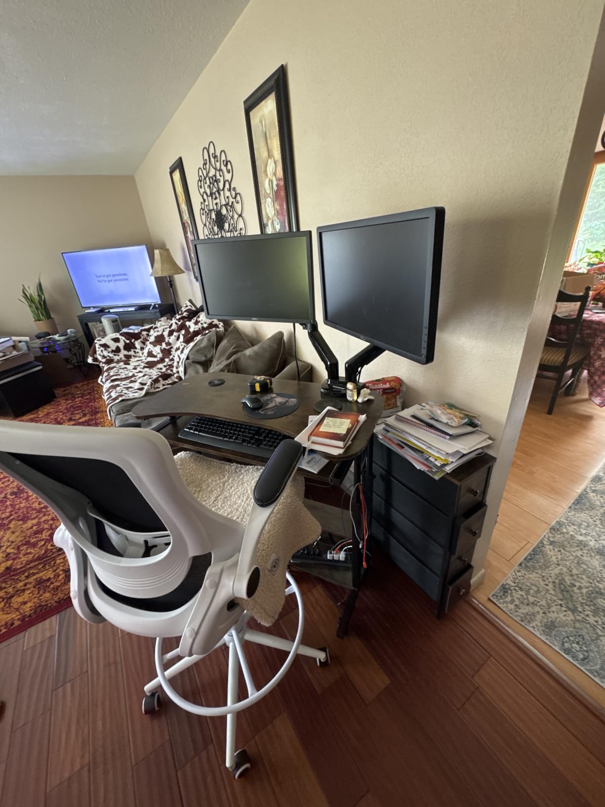 Misolant Tall Office Chair, Drafting Chair for Standing Desk, High Office Chair with Adjustable Lumbar Support, Flip-up Arm and Footrest Ring, Tall Drafting Chair for Bar Height Desk customer photo 2