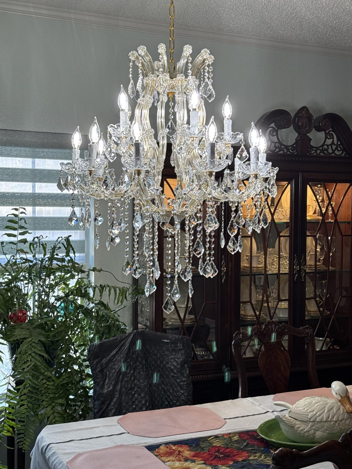 Modern Crystal Chandelier Light Fixtures - Luxury Maria Theresa Chrome Chandeliers for Dining Room, Kitchen Island, Living Room, Bedroom, 10 Lights customer photo 1