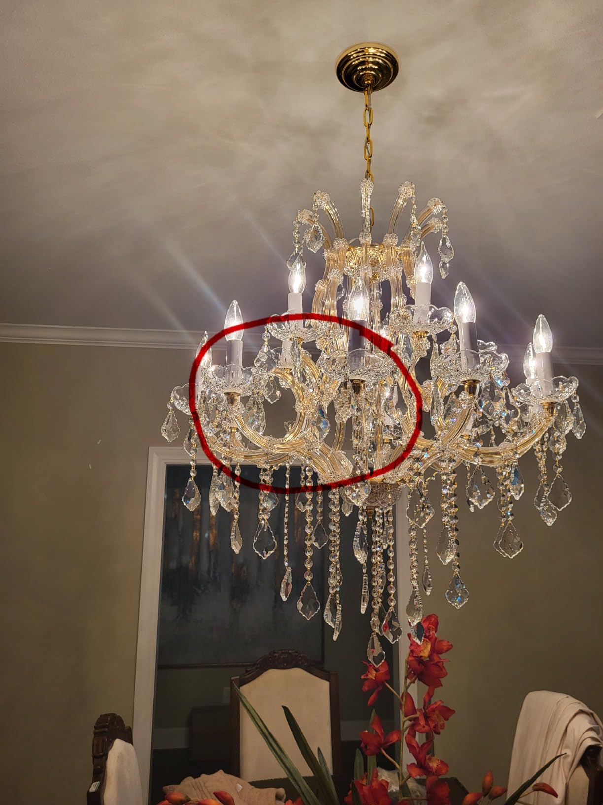 Modern Crystal Chandelier Light Fixtures - Luxury Maria Theresa Chrome Chandeliers for Dining Room, Kitchen Island, Living Room, Bedroom, 10 Lights customer photo 2