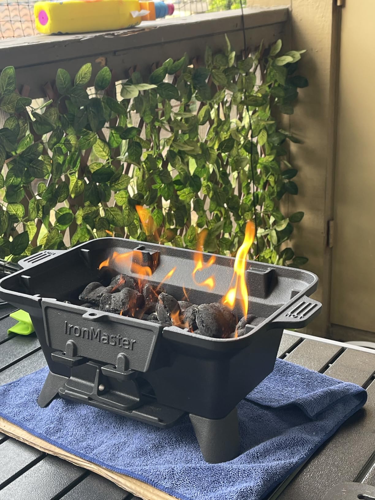 IronMaster Hibachi Grill Outdoor, Small Portable Charcoal Grill, Pre-Seasoned Cast Iron, Japanese Yakitori Camping Grill - 2 Heights, Air Control, Coal Door, Ideal for 2 People customer photo 2
