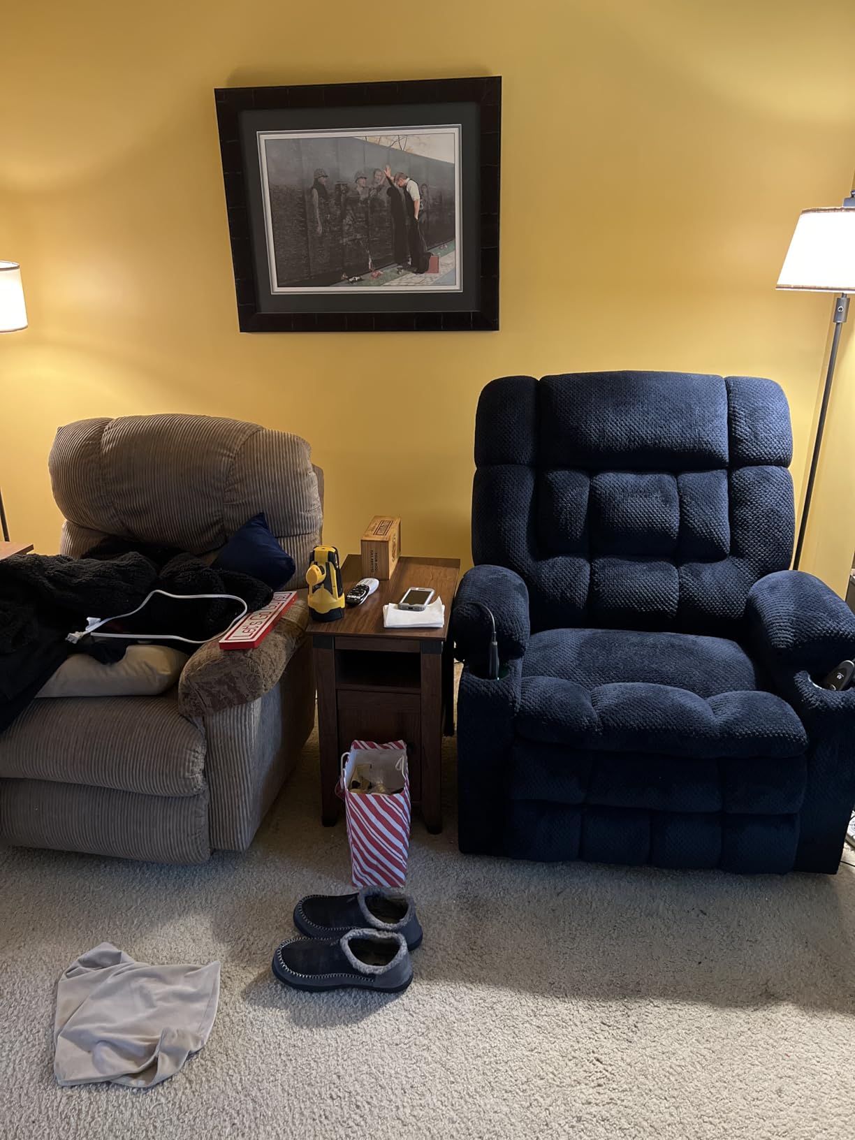 MCombo Dual Motor Power Lift Recliner Chair for Elderly, Massage Heat 7890 | Zero Gravity Lift Chair, Infinite Position, Lay Flat, USB Ports, Cup Holders, FSC, OEKO-TEX, Fabric (Medium, Dark Grey) customer photo 2