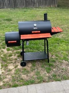 Royal Gourmet CC1830W 30-Inch Charcoal Grill with Offset Smoker and Wood-Painted Side Table, Outdoor Smoker Grill with 811 Sq. In. Cooking Area for Outdoor Barbecue Event, Black customer photo 2