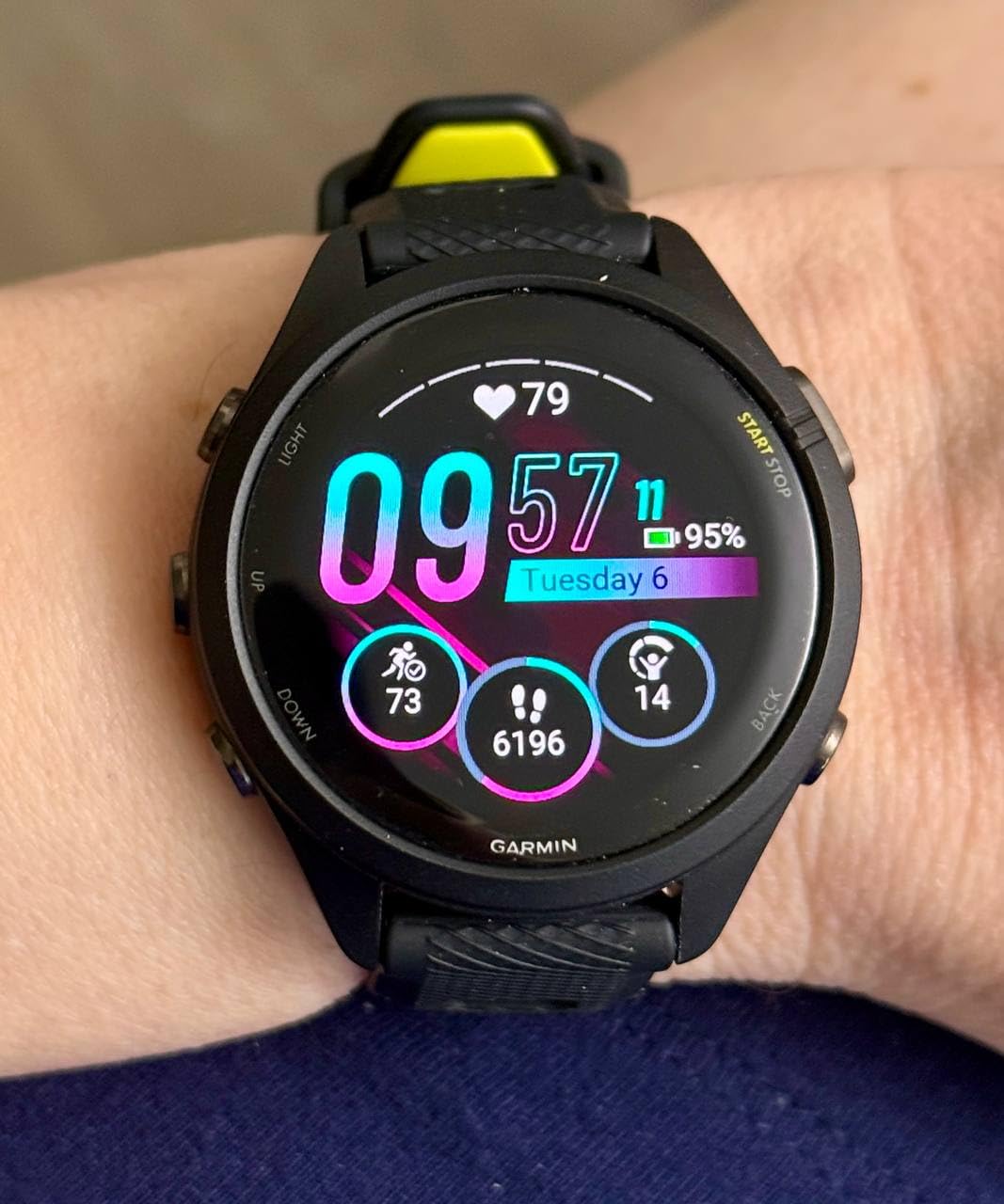 Garmin Forerunner® 265, Running Smartwatch, 46mm, Black/Powder Gray | Advanced Training Metrics & Recovery Insights, Music On Your Wrist, Garmin Coach, Daily Suggested Workouts customer photo 2