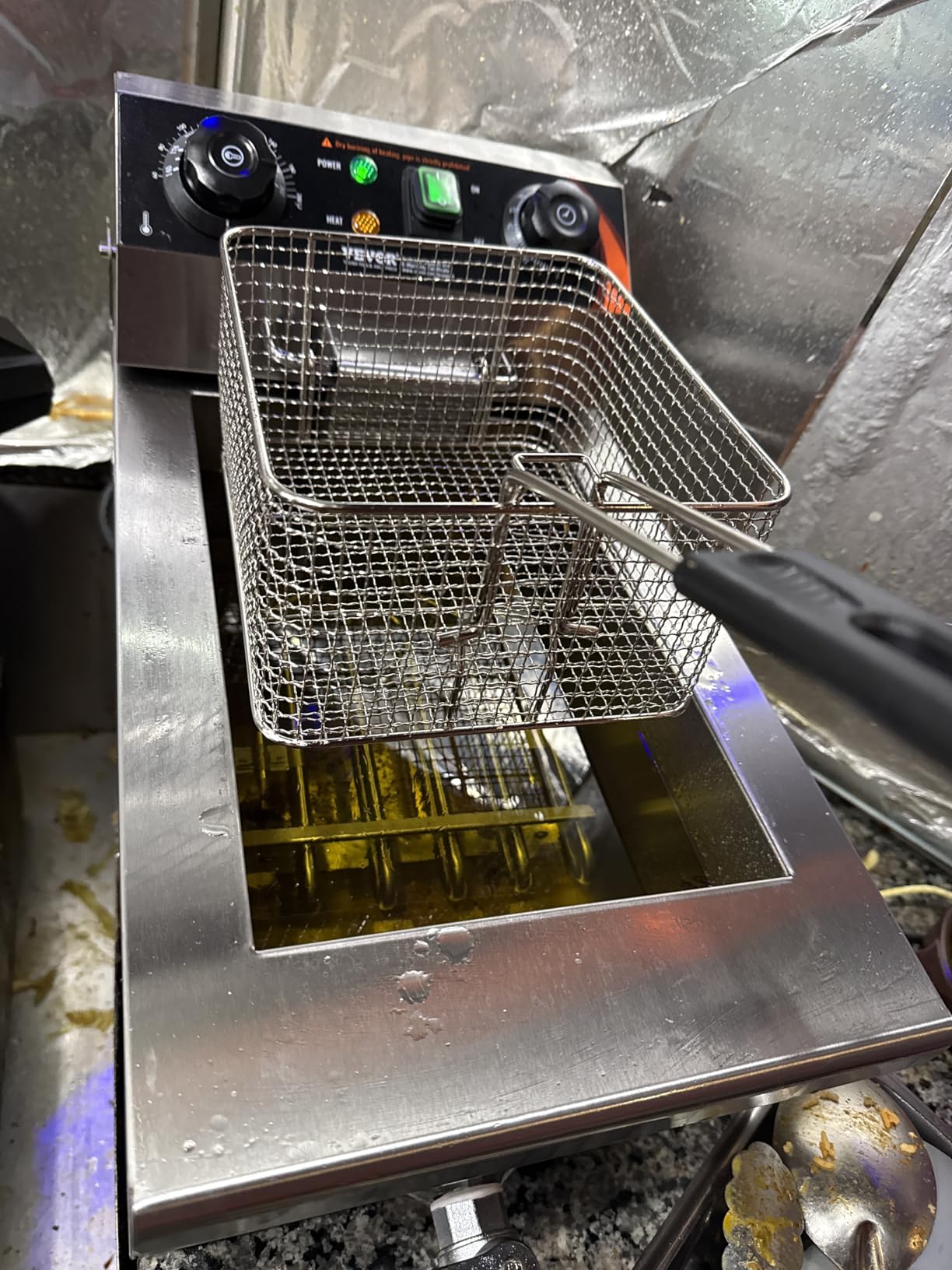 VEVOR Commercial Deep Fryer, Dual Tank 3000W Electric Countertop Fryer with Basket, 2 x 11.6Qt/11L Double Stainless Steel Oil Fryer with Drain, Time & Temp Control customer photo 2