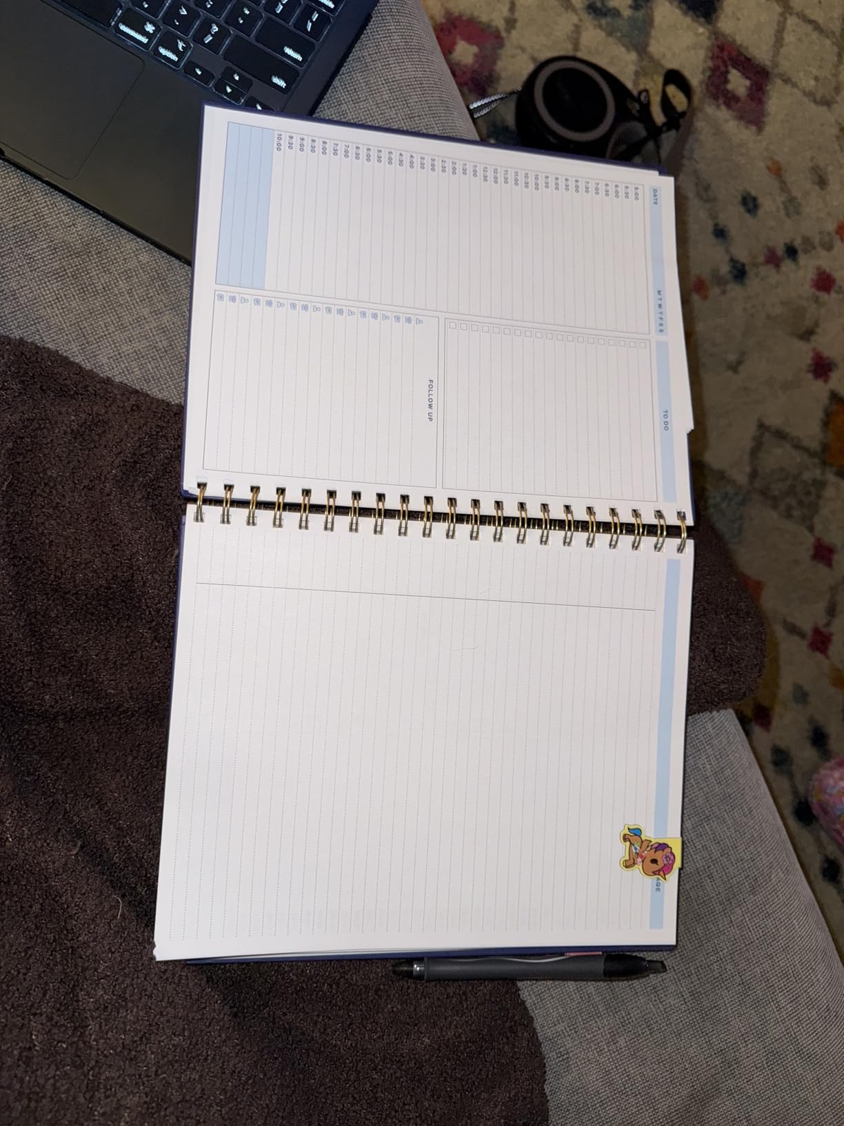 S&O Undated Daily Planner for Organization, Spiral Logbook with Hourly Schedule, Everyday Workbook Undated Diary- Routine To Do List Journal, Work Calendar Organizer Notebook, 200 Pages, 9